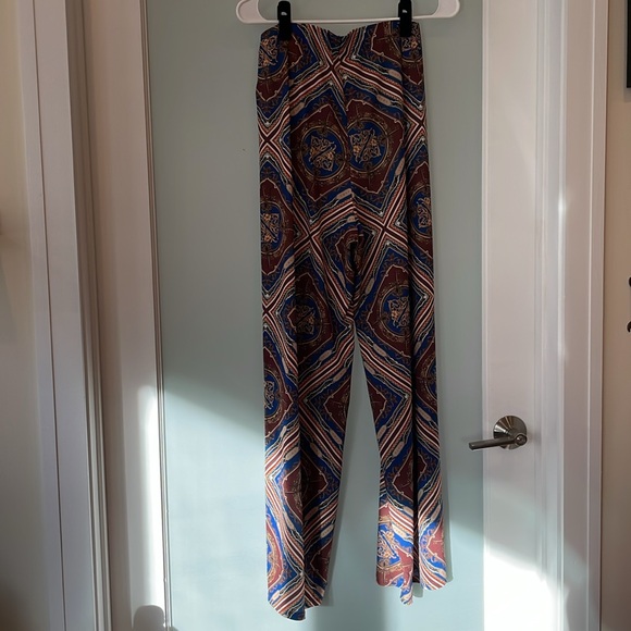 Funky stretchy patterned wide leg pants from Zara size M - Picture 3 of 3